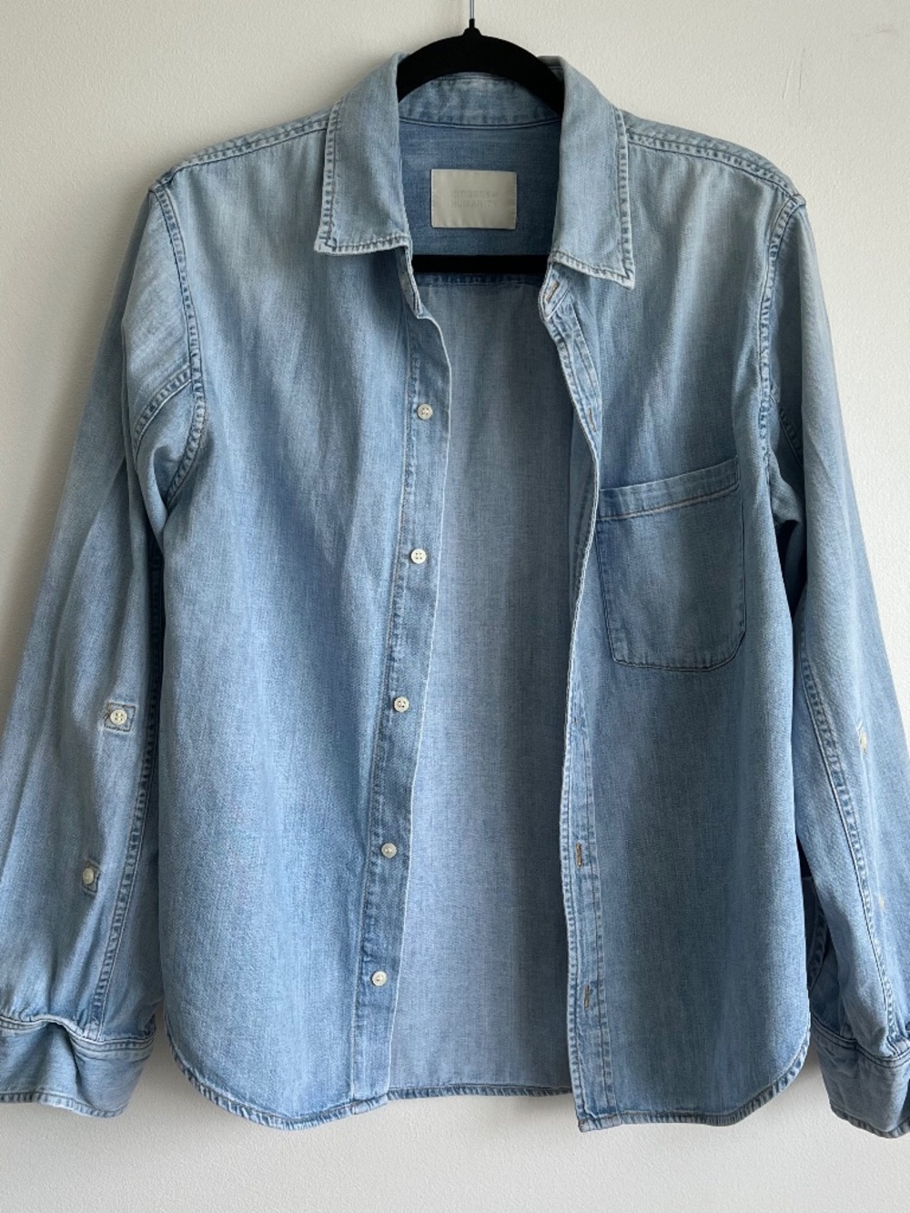 Citizens of Humanity Kayla Shrunken Denim Button Up Shirt